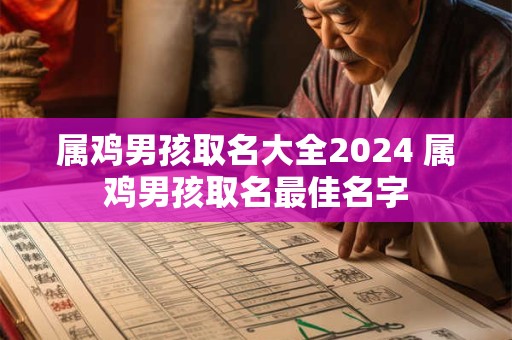 属鸡男孩取名大全2024 属鸡男孩取名最佳名字