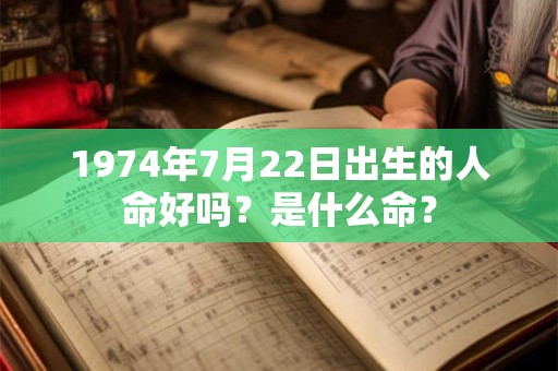 1974年7月22日出生的人命好吗？是什么命？