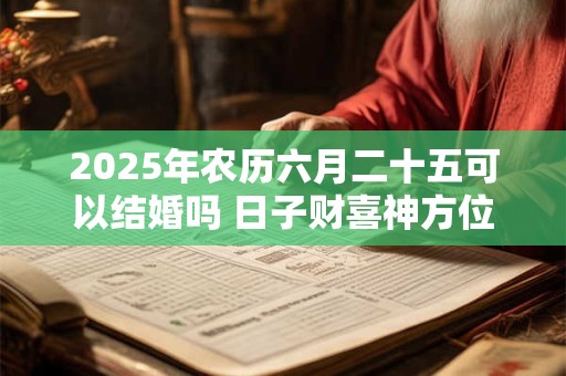 2025年农历六月二十五可以结婚吗 日子财喜神方位