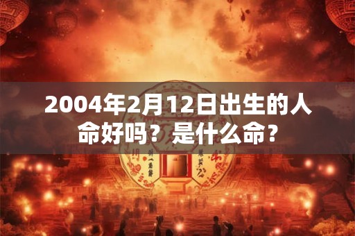 2004年2月12日出生的人命好吗？是什么命？
