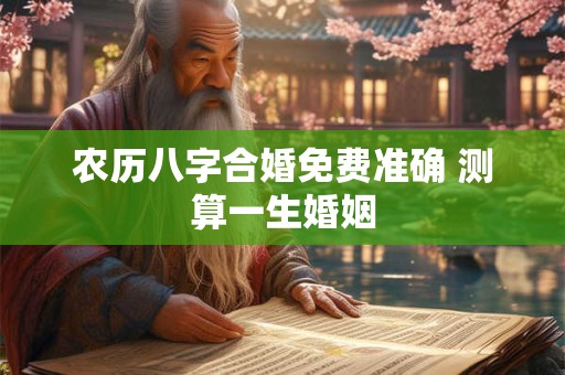 农历八字合婚免费准确 测算一生婚姻