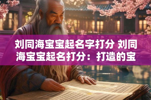 刘同海宝宝起名字打分 刘同海宝宝起名打分:打造的宝宝名字 刘同海宝宝起名字打分 刘同海宝宝起名打分:打造的宝宝名字