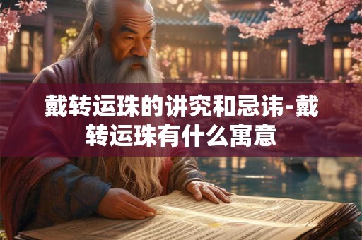 戴转运珠的讲究和忌讳-戴转运珠有什么寓意