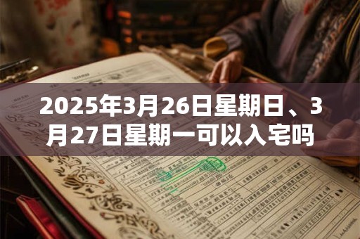 2025年3月26日星期日、3月27日星期一可以入宅吗