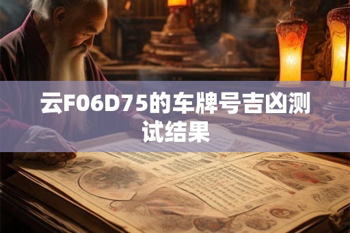 云F06D75的车牌号吉凶测试结果