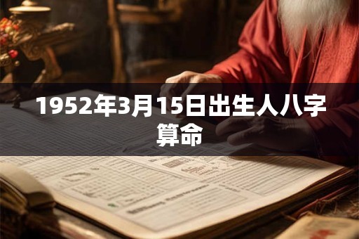 1952年3月15日出生人八字算命