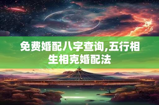 免费婚配八字查询,五行相生相克婚配法
