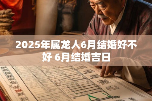 2025年属龙人6月结婚好不好 6月结婚吉日