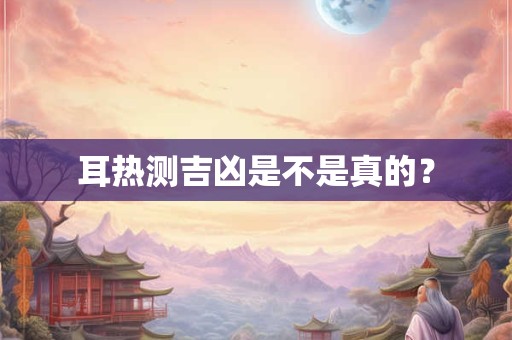 耳热测吉凶是不是真的？