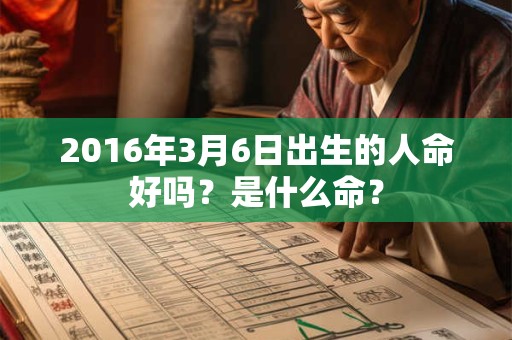 2016年3月6日出生的人命好吗？是什么命？