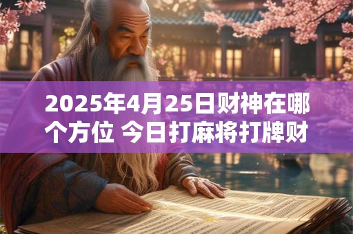 2025年4月25日财神在哪个方位 今日打麻将打牌财运方位！