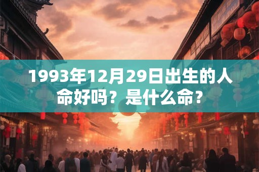 1993年12月29日出生的人命好吗？是什么命？