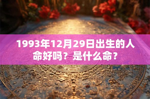 1993年12月29日出生的人命好吗？是什么命？