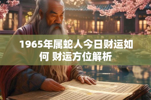 1965年属蛇人今日财运如何 财运方位解析