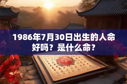 1986年7月30日出生的人命好吗？是什么命？