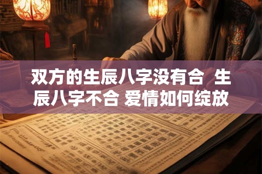 双方的生辰八字没有合  生辰八字不合 爱情如何绽放