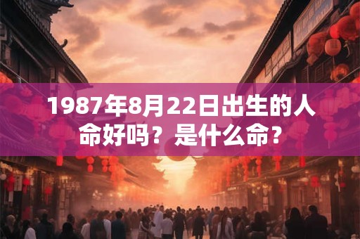 1987年8月22日出生的人命好吗？是什么命？