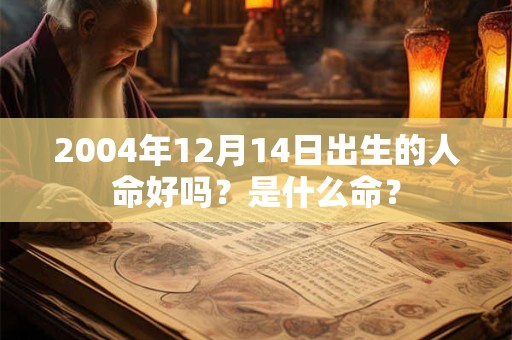 2004年12月14日出生的人命好吗？是什么命？