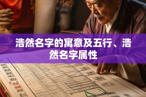 浩然名字的寓意及五行、浩然名字属性