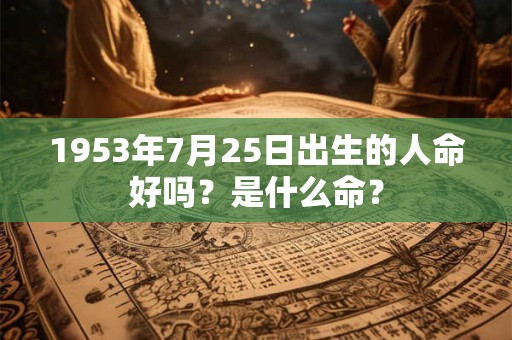 1953年7月25日出生的人命好吗？是什么命？