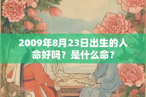 2009年8月23日出生的人命好吗？是什么命？