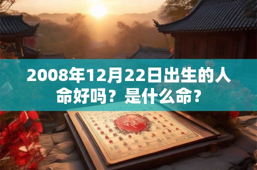 2008年12月22日出生的人命好吗？是什么命？
