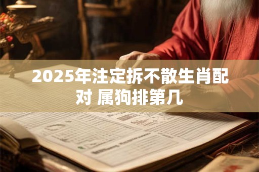 2025年注定拆不散生肖配对 属狗排第几