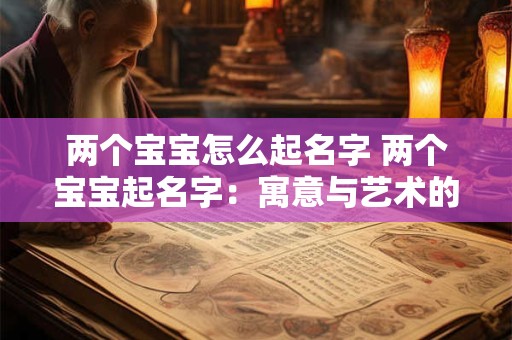 两个宝宝怎么起名字 两个宝宝起名字：寓意与艺术的完美结合