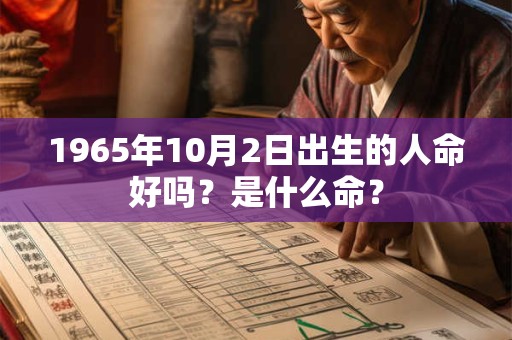 1965年10月2日出生的人命好吗？是什么命？