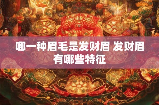 哪一种眉毛是发财眉 发财眉有哪些特征