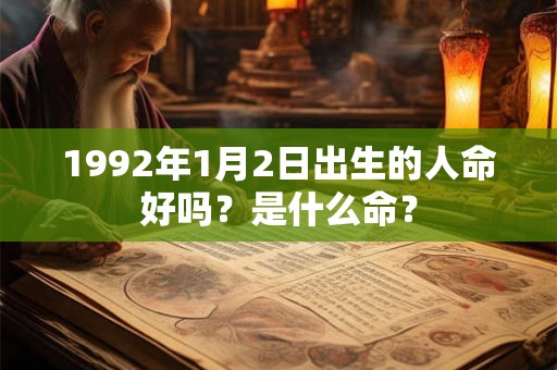 1992年1月2日出生的人命好吗？是什么命？