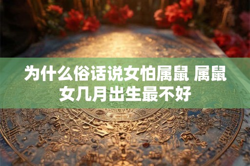 为什么俗话说女怕属鼠 属鼠女几月出生最不好