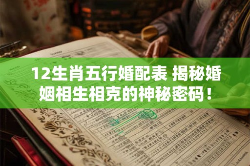 12生肖五行婚配表 揭秘婚姻相生相克的神秘密码！