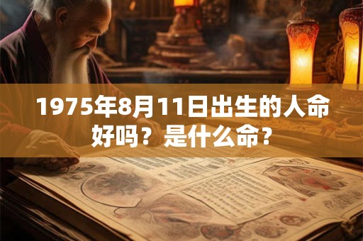 1975年8月11日出生的人命好吗？是什么命？