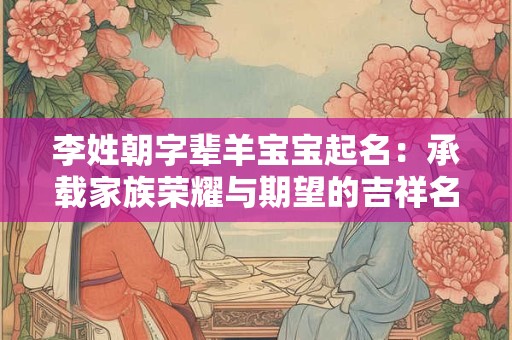李姓朝字辈羊宝宝起名：承载家族荣耀与期望的吉祥名