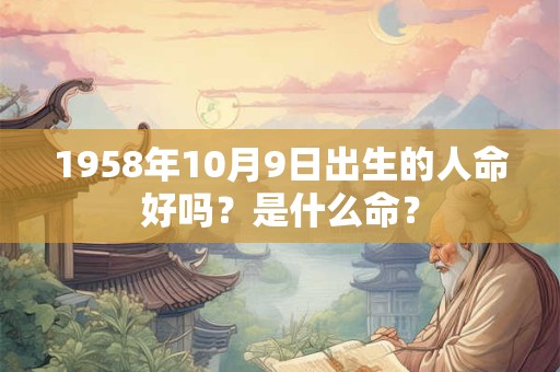 1958年10月9日出生的人命好吗？是什么命？