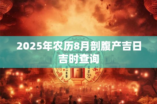 2026年农历8月剖腹产吉日吉时查询