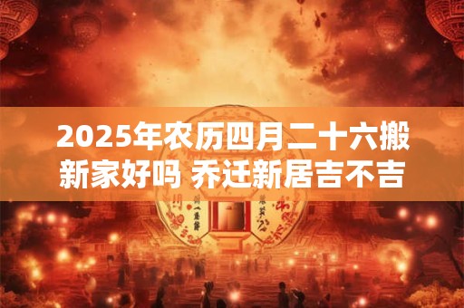 2025年农历四月二十六搬新家好吗 乔迁新居吉不吉利