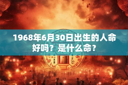 1968年6月30日出生的人命好吗？是什么命？