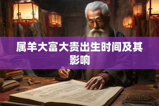 属羊大富大贵出生时间及其影响