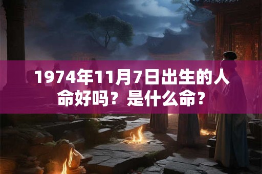 1974年11月7日出生的人命好吗？是什么命？