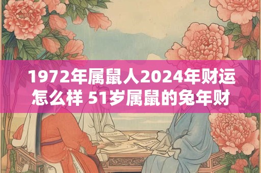 1972年属鼠人2024年财运怎么样 51岁属鼠的兔年财气好吗