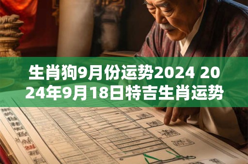 生肖狗9月份运势2024 2024年9月18日特吉生肖运势查询