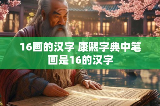 16画的汉字 康熙字典中笔画是16的汉字