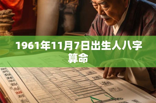 详细阅读:1961年11月7日出生人八字算命 1961年11月7日出生人八字算命
