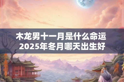 木龙男十一月是什么命运 2025年冬月哪天出生好