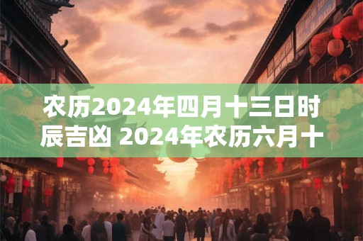 农历2024年四月十三日时辰吉凶 2024年农历六月十五时辰吉凶