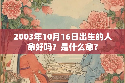 2003年10月16日出生的人命好吗？是什么命？