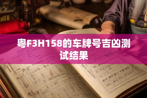 粤F3H158的车牌号吉凶测试结果