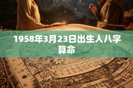 1958年3月23日出生人八字算命 1958年3月23日出生人八字算命